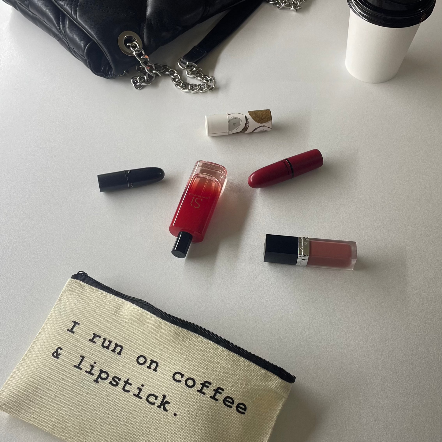 Gifted Off-White Canva Pouch