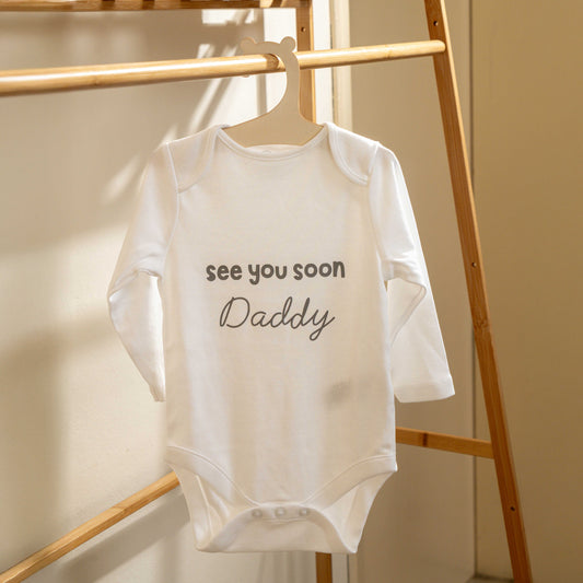 See You Soon Daddy White Bodysuit