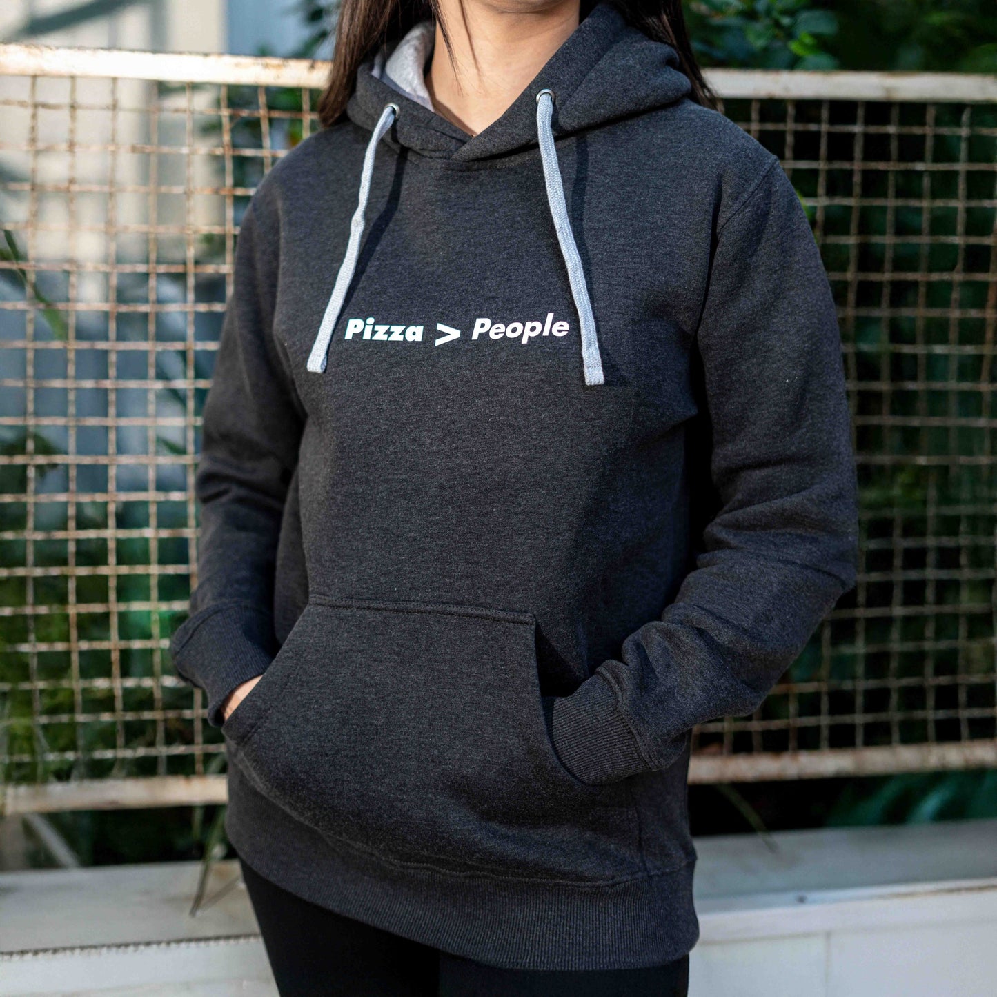 "Pizza > People" Unisex Fleece Hoodie