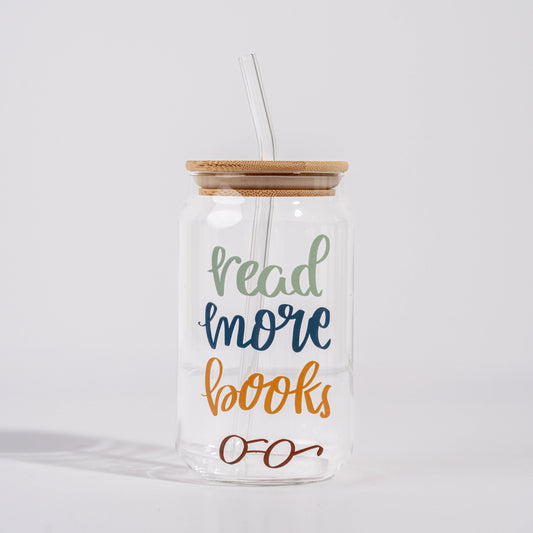Read More Books Glass Straw Cup 500 ML