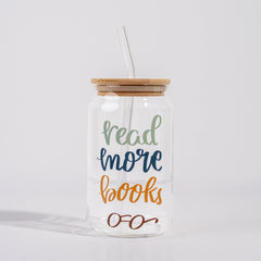 Read More Books Glass Straw Cup 500 ML