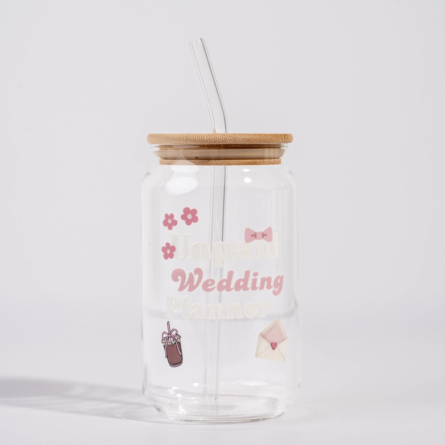 Bridesmaid Glass Straw Cup 500 ML