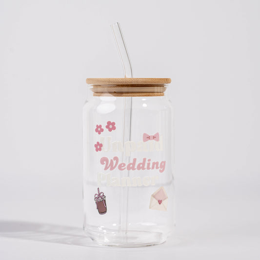 Bridesmaid Glass Straw Cup 500 ML