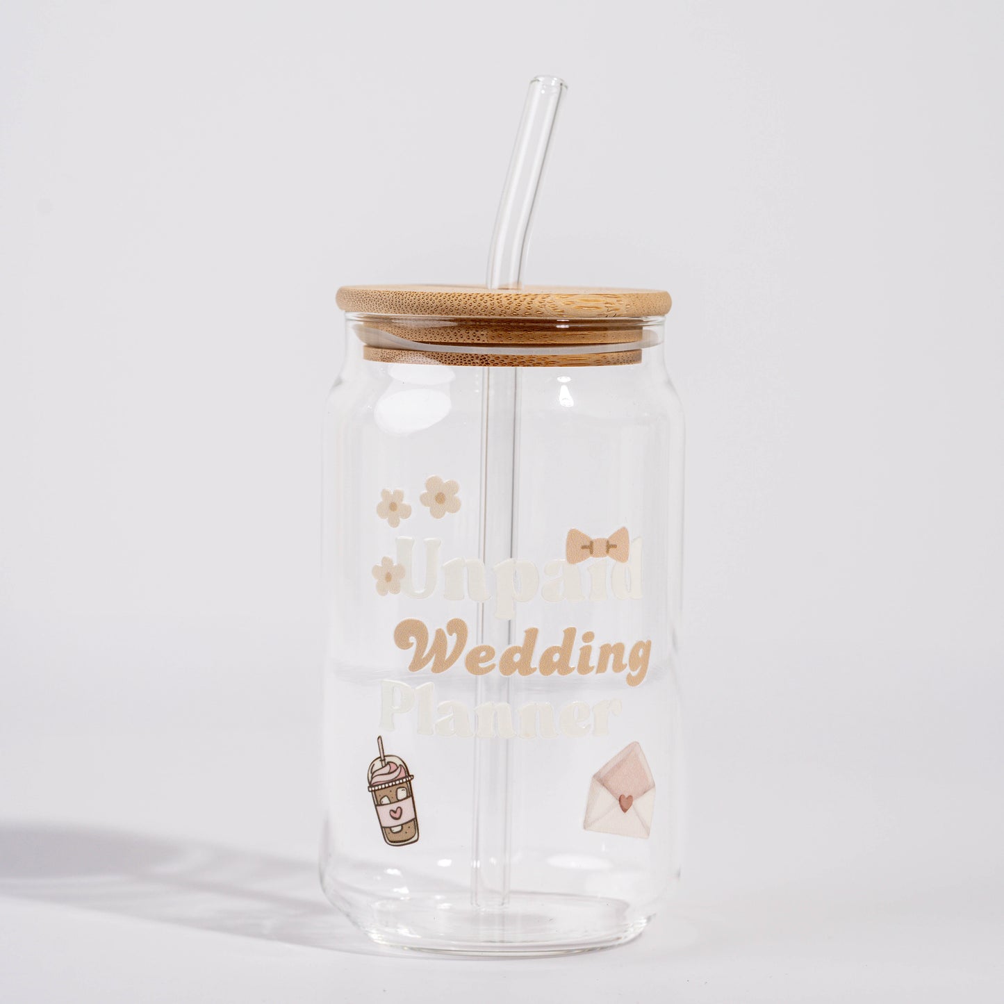 Bridesmaid Glass Straw Cup 500 ML