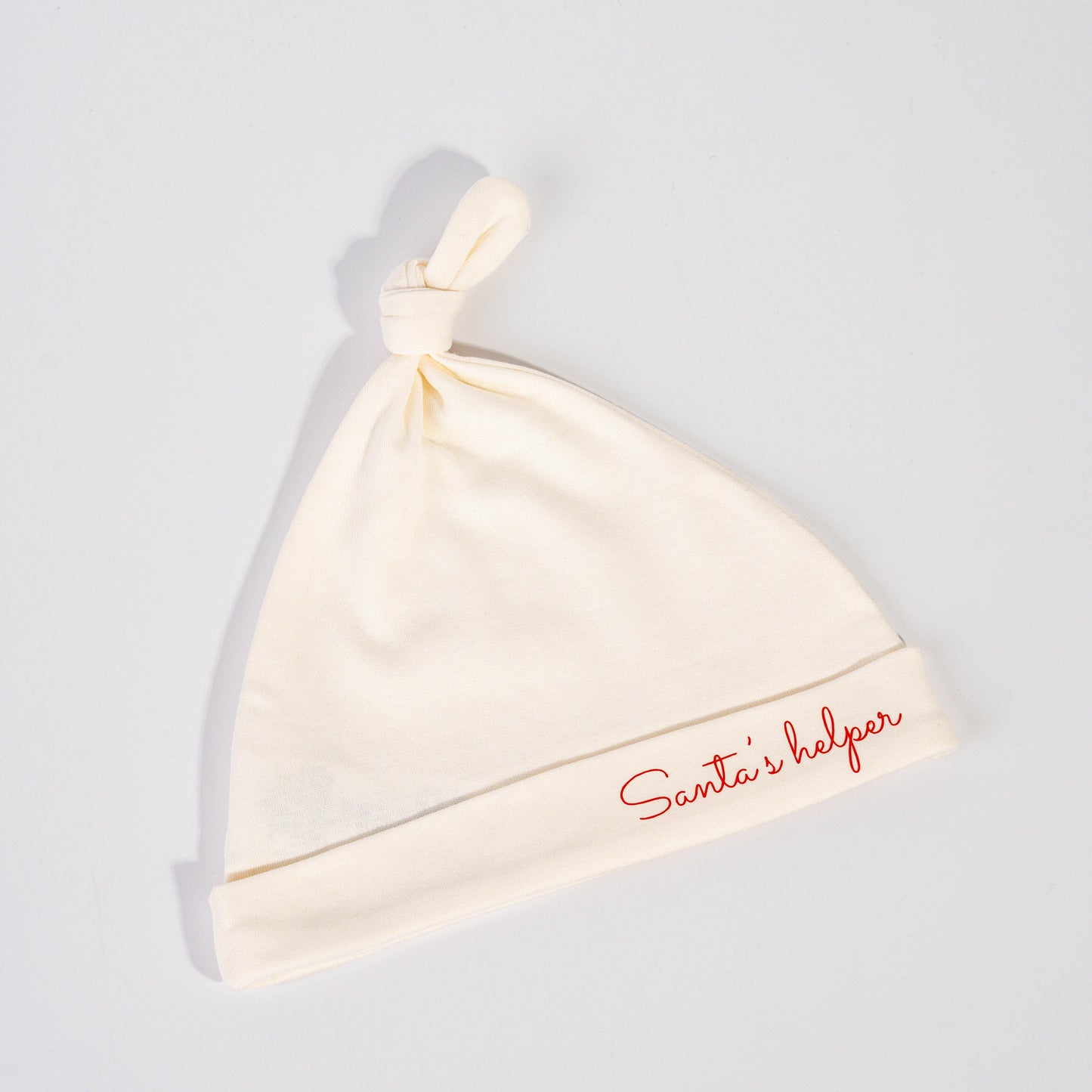 Santa's Helper Baby Cream Hat