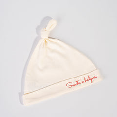 Santa's Helper Baby Cream Hat