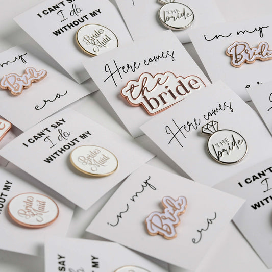 "Bride" Gold Enamel Pin