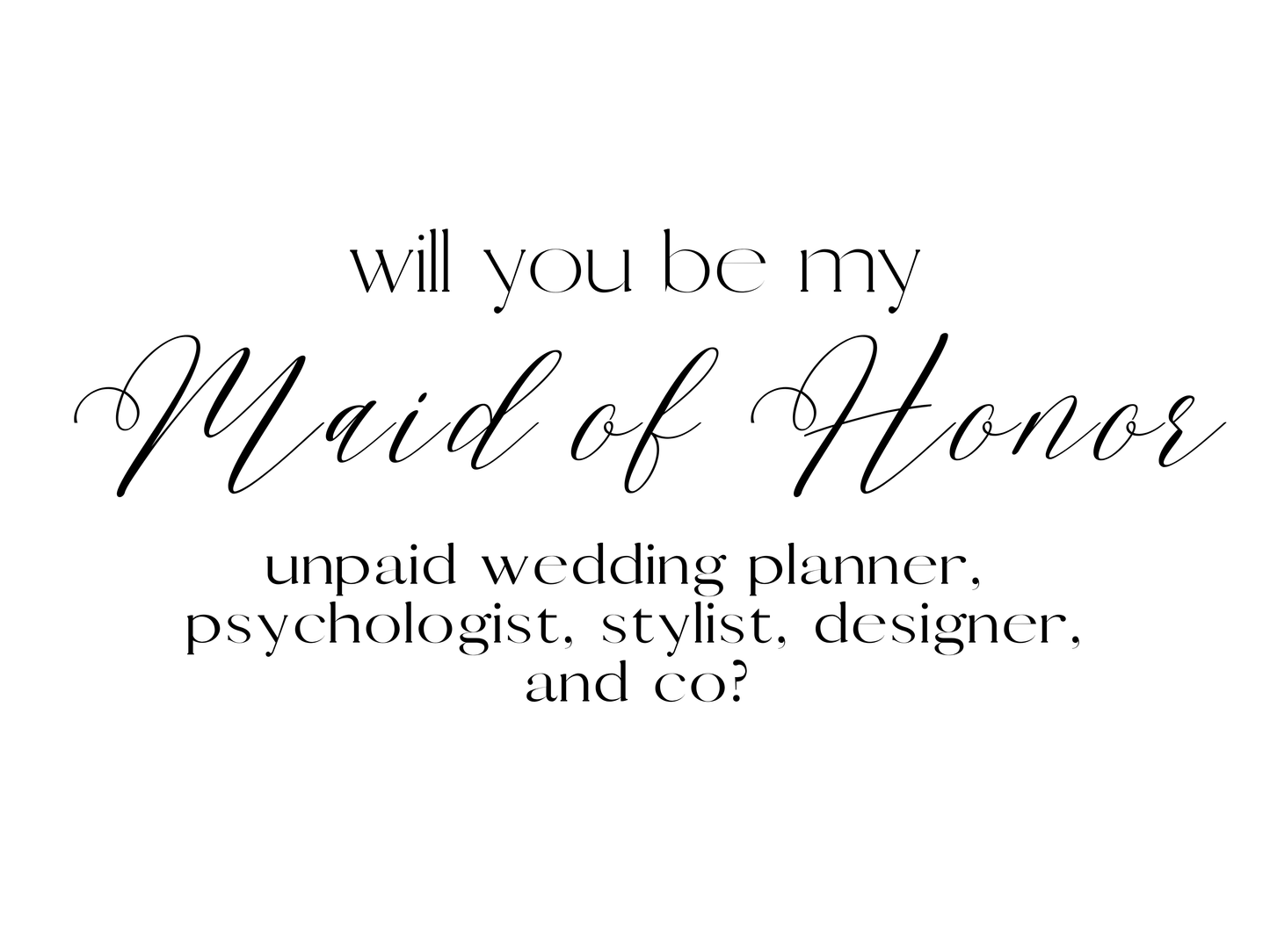 Maid of Honor Card