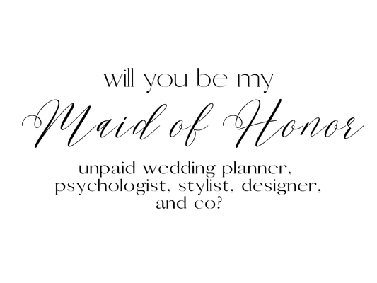 Maid of Honor Card