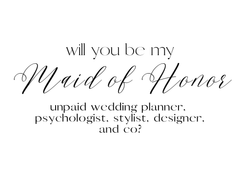 Maid of Honor Card