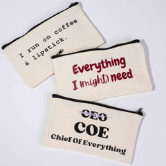 Gifted Off-White Canva Pouch