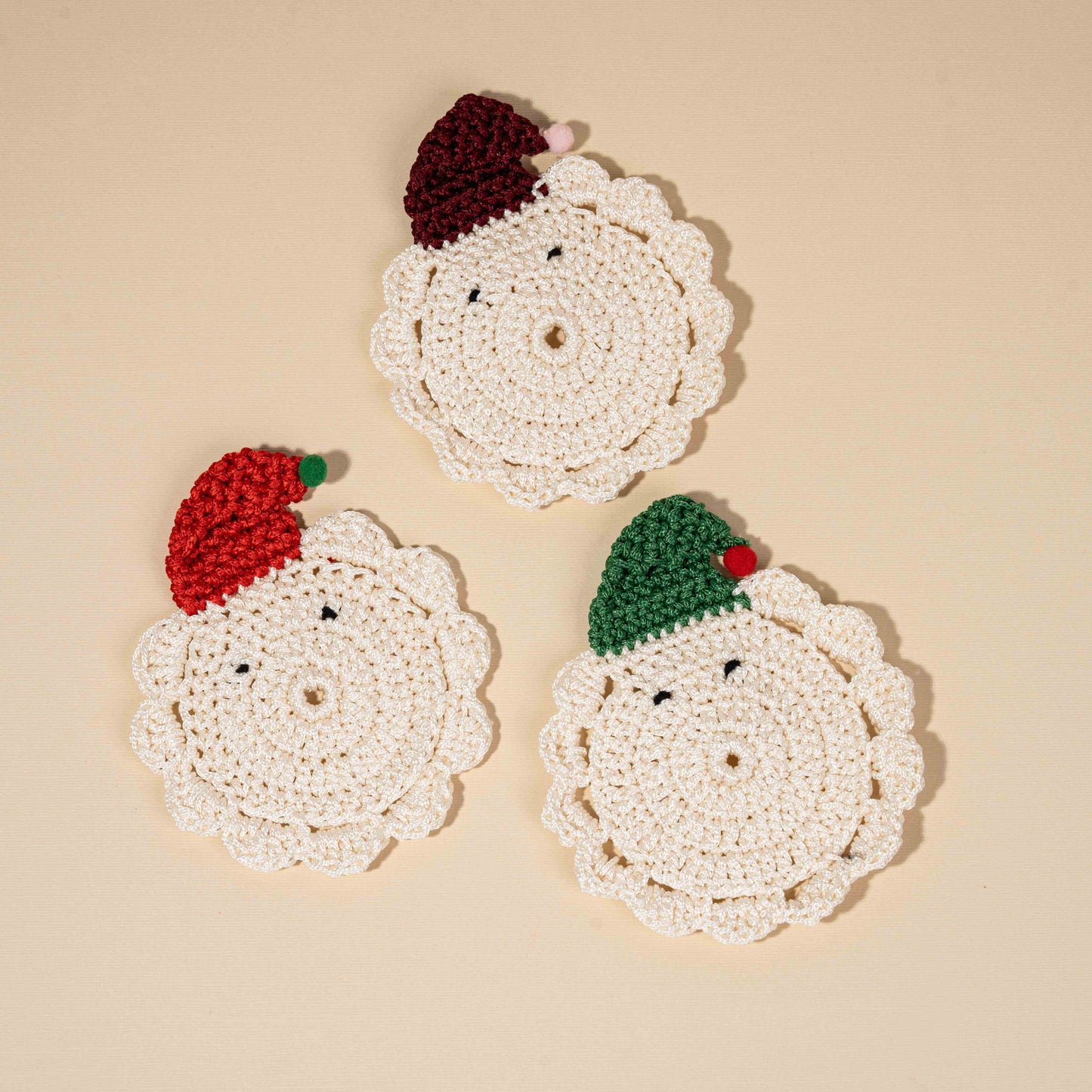 Christmas Handmade Coasters Set of 3