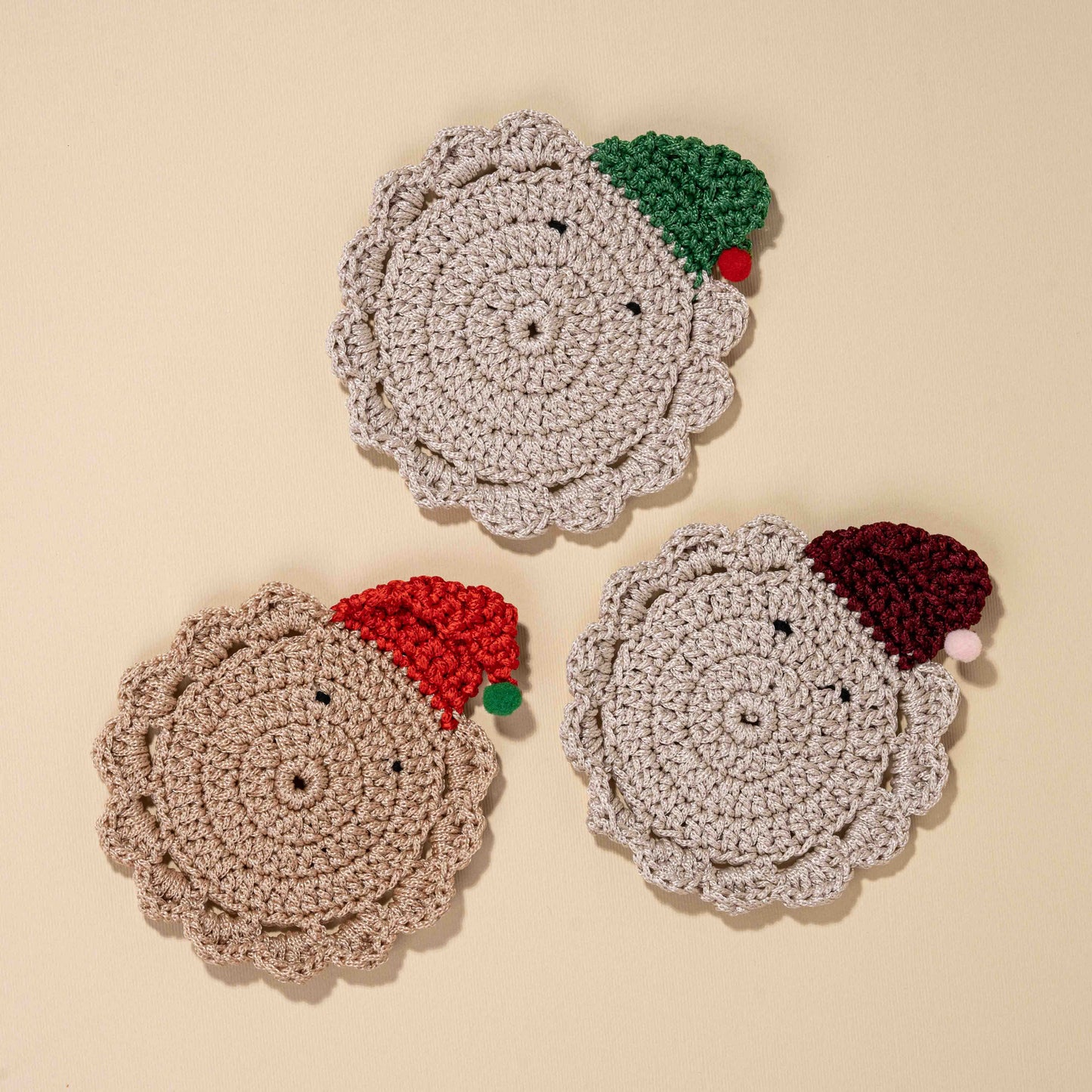 Christmas Handmade Coasters Set of 3